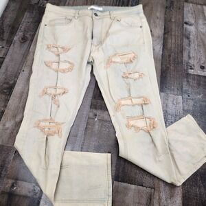 Mens KDNK size 38x31 Stretch‎ Denim Distressed Mid Rise Jeans